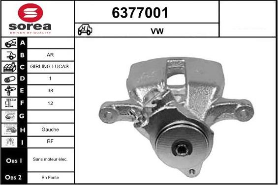 STARTCAR 6377001 - Тормозной суппорт autospares.lv