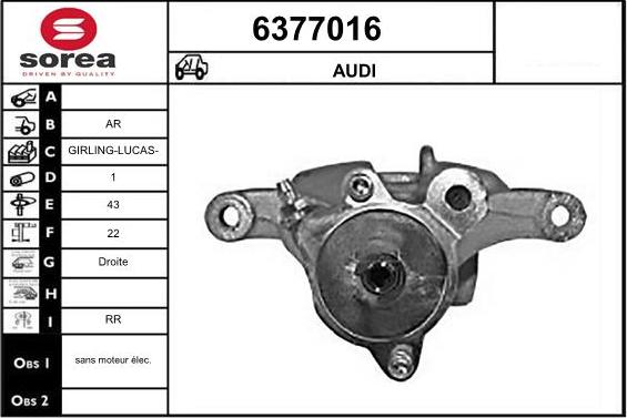 STARTCAR 6377016 - Тормозной суппорт autospares.lv