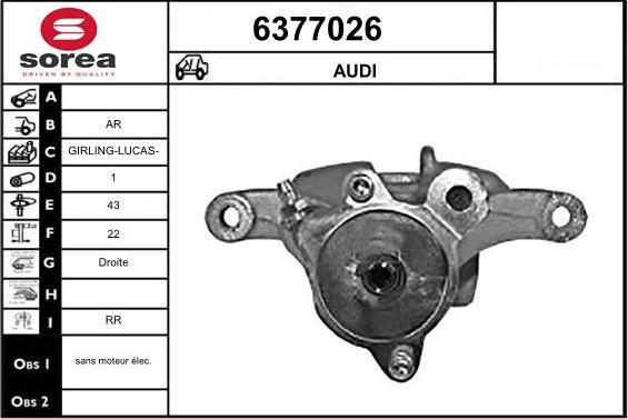 STARTCAR 6377026 - Тормозной суппорт autospares.lv