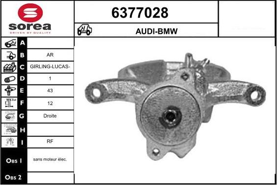 STARTCAR 6377028 - Тормозной суппорт autospares.lv