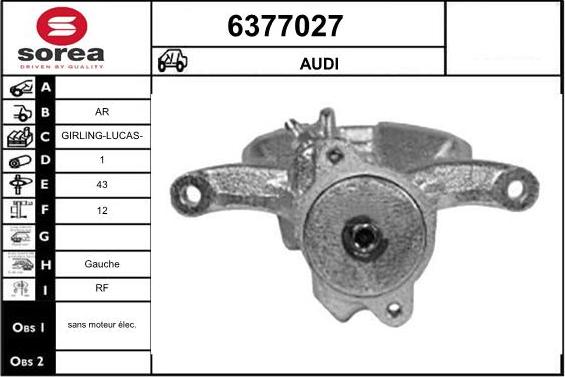 STARTCAR 6377027 - Тормозной суппорт autospares.lv