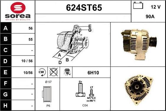 STARTCAR 624ST65 - Генератор autospares.lv