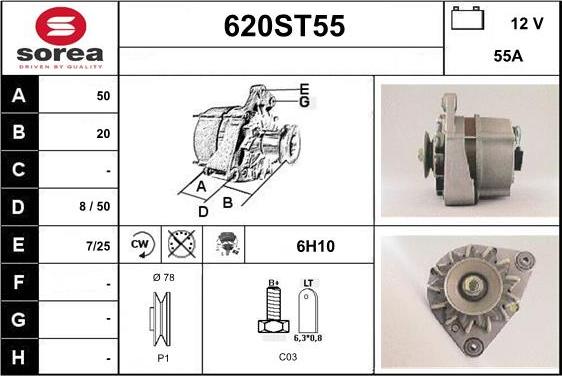 STARTCAR 620ST55 - Генератор autospares.lv