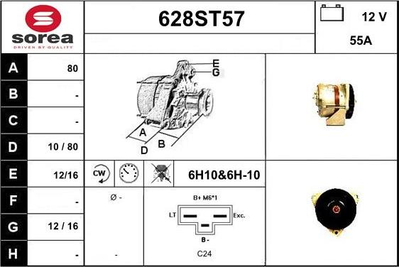 STARTCAR 628ST57 - Генератор autospares.lv