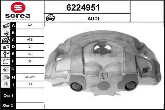 STARTCAR 6224951 - Тормозной суппорт autospares.lv