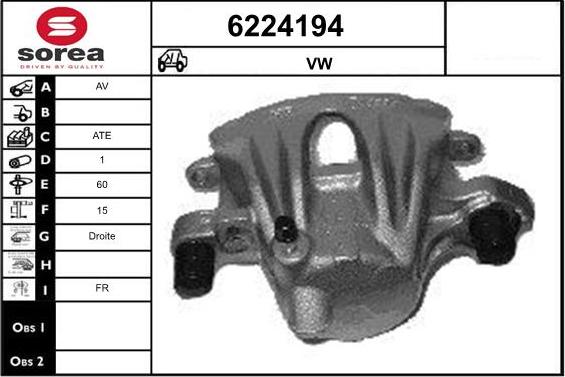 STARTCAR 6224194 - Тормозной суппорт autospares.lv