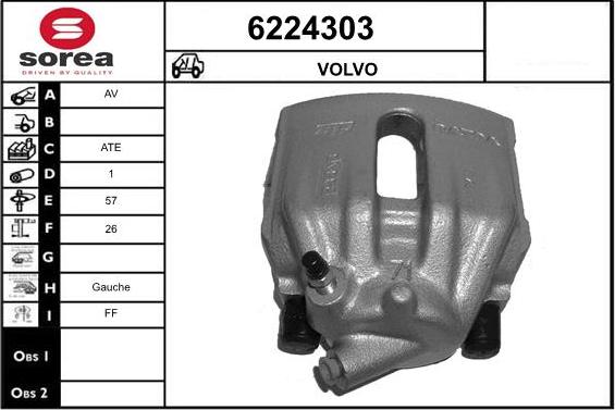 STARTCAR 6224303 - Тормозной суппорт autospares.lv