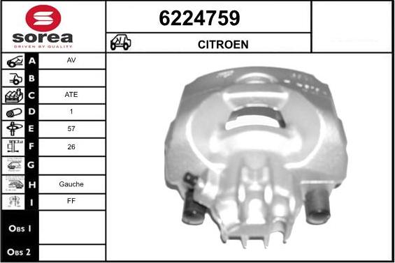 STARTCAR 6224759 - Тормозной суппорт autospares.lv