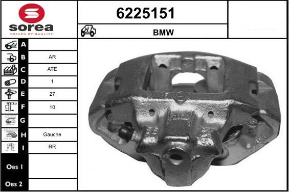 STARTCAR 6225151 - Тормозной суппорт autospares.lv