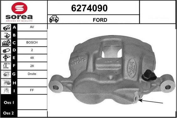 STARTCAR 6274090 - Тормозной суппорт autospares.lv