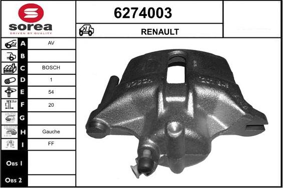 STARTCAR 6274003 - Тормозной суппорт autospares.lv