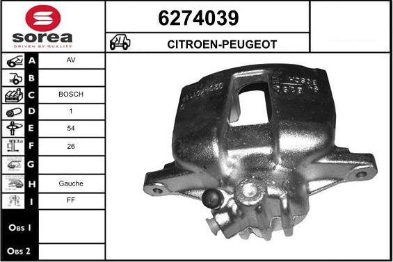 STARTCAR 6274039 - Тормозной суппорт autospares.lv