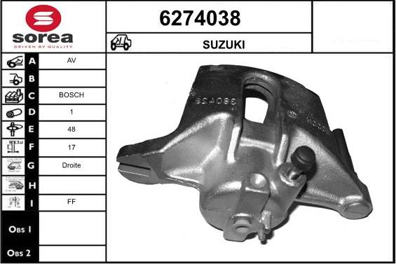 STARTCAR 6274038 - Тормозной суппорт autospares.lv