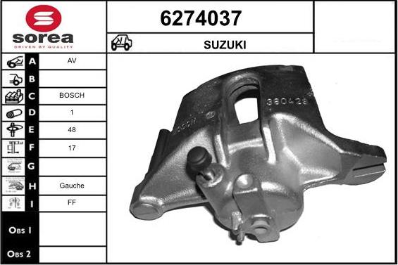 STARTCAR 6274037 - Тормозной суппорт autospares.lv