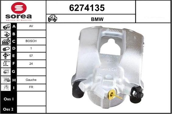 STARTCAR 6274135 - Тормозной суппорт autospares.lv