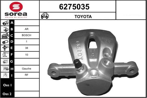 STARTCAR 6275035 - Тормозной суппорт autospares.lv