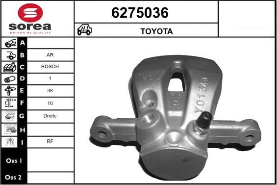 STARTCAR 6275036 - Тормозной суппорт autospares.lv