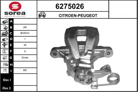 STARTCAR 6275026 - Тормозной суппорт autospares.lv