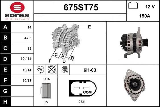 STARTCAR 675ST75 - Генератор autospares.lv