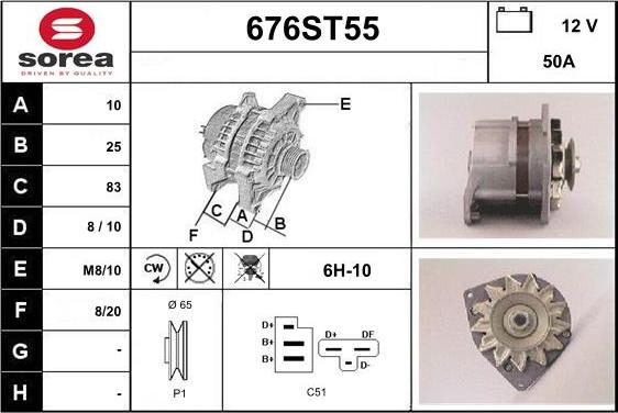 STARTCAR 676ST55 - Генератор autospares.lv