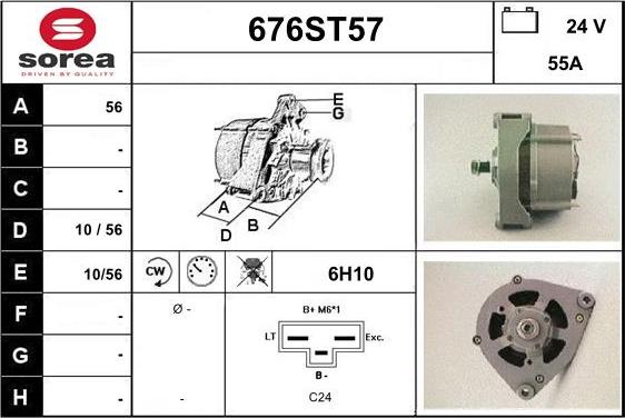 STARTCAR 676ST57 - Генератор autospares.lv