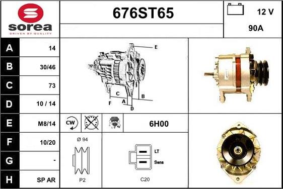 STARTCAR 676ST65 - Генератор autospares.lv