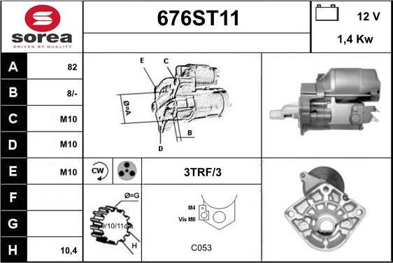 STARTCAR 676ST11 - Стартер autospares.lv