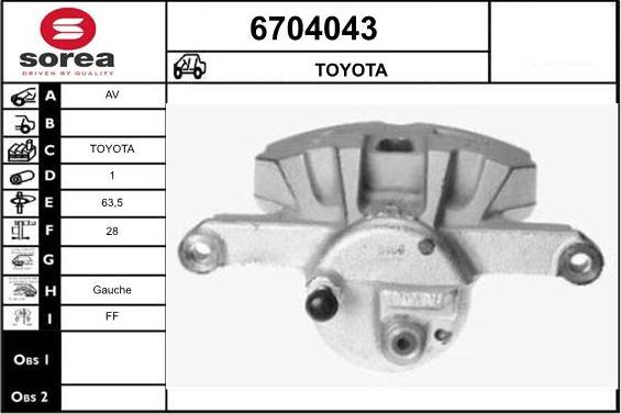 STARTCAR 6704043 - Тормозной суппорт autospares.lv