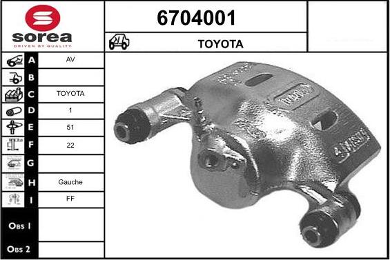 STARTCAR 6704001 - Тормозной суппорт autospares.lv