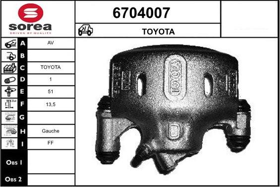 STARTCAR 6704007 - Тормозной суппорт autospares.lv