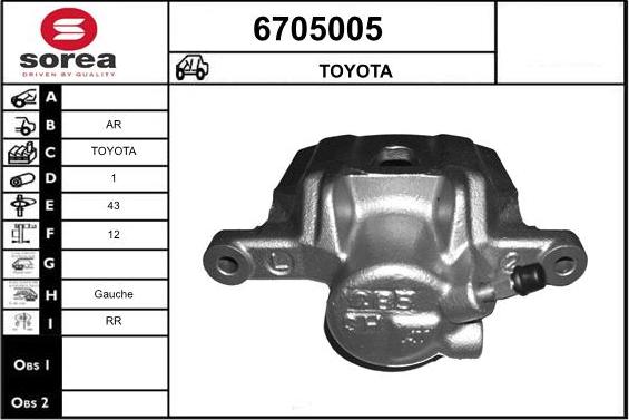 STARTCAR 6705005 - Тормозной суппорт autospares.lv