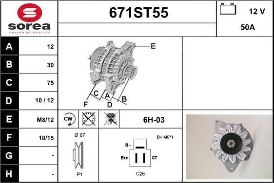 STARTCAR 671ST55 - Генератор autospares.lv