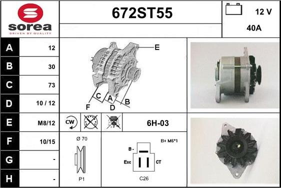 STARTCAR 672ST55 - Генератор autospares.lv