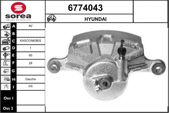 STARTCAR 6774043 - Тормозной суппорт autospares.lv