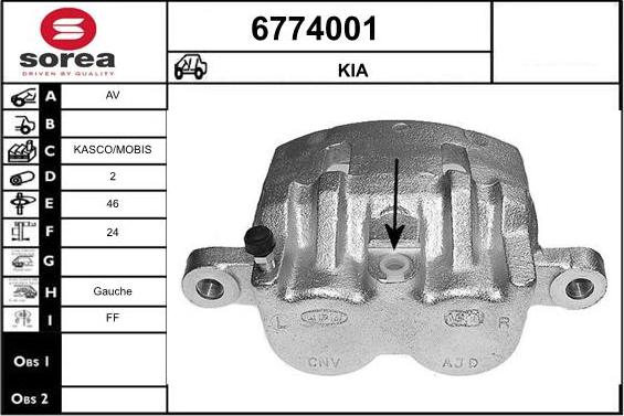 STARTCAR 6774001 - Тормозной суппорт autospares.lv