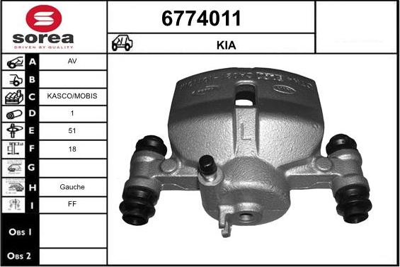 STARTCAR 6774011 - Тормозной суппорт autospares.lv