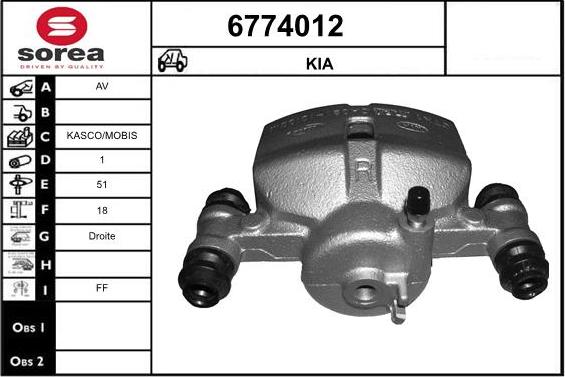 STARTCAR 6774012 - Тормозной суппорт autospares.lv