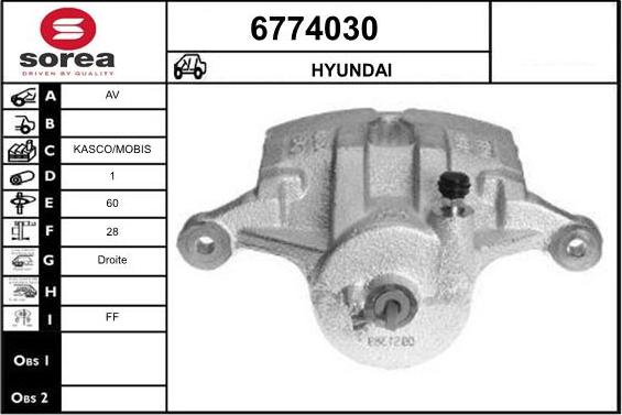 STARTCAR 6774030 - Тормозной суппорт autospares.lv