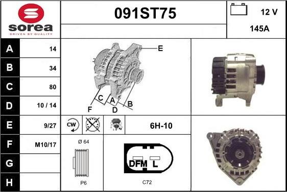 STARTCAR 091ST75 - Генератор autospares.lv