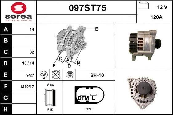 STARTCAR 097ST75 - Генератор autospares.lv