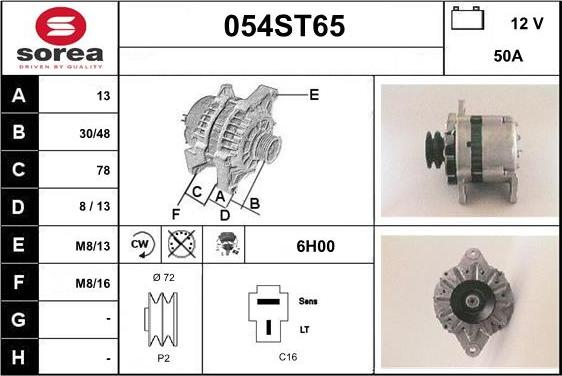 STARTCAR 054ST65 - Генератор autospares.lv