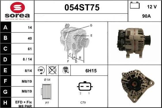 STARTCAR 054ST75 - Генератор autospares.lv