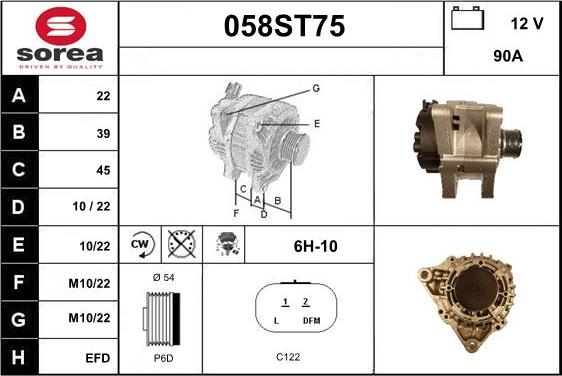 STARTCAR 058ST75 - Генератор autospares.lv