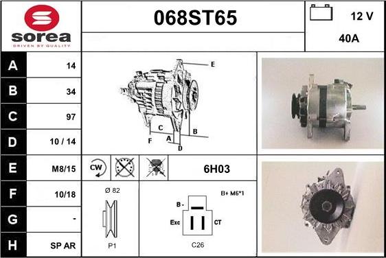 STARTCAR 068ST65 - Генератор autospares.lv