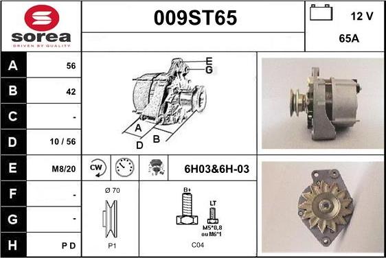 STARTCAR 009ST65 - Генератор autospares.lv