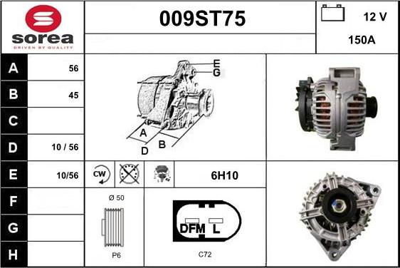 STARTCAR 009ST75 - Генератор autospares.lv