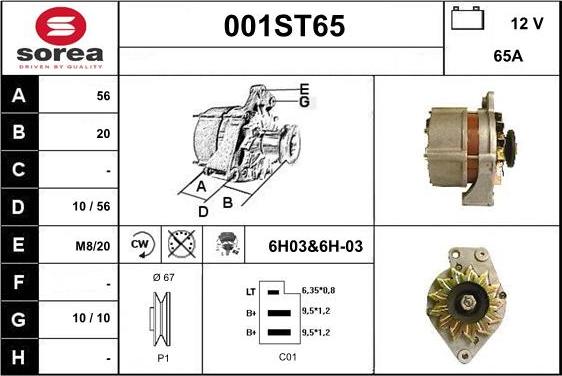 STARTCAR 001ST65 - Генератор autospares.lv