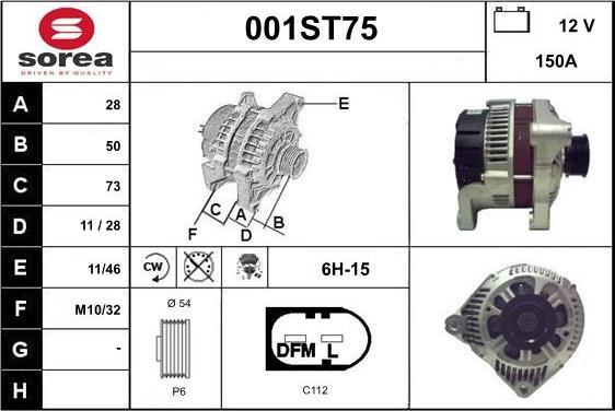 STARTCAR 001ST75 - Генератор autospares.lv