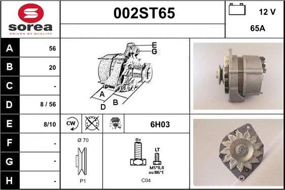 STARTCAR 002ST65 - Генератор autospares.lv