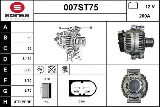 STARTCAR 007ST75 - Генератор autospares.lv